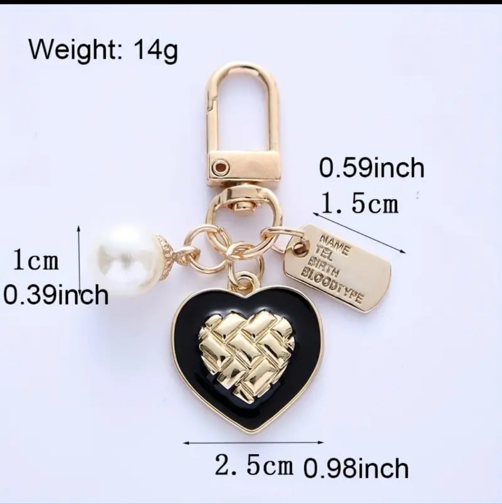 Heart 🖤🤎 Keychain / Charm..New - Picture 4 of 4